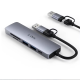 ZLINK - USB A male  & USB C female Card reader 5 in 1 hub for laptop, desktops, smart phones