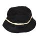 Black Bucket Hat With Khaki Stripe