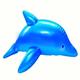 40 in Inflatable Dolphin - Assorted Colors - Pastel Blue / Pastel Pink