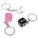 Dice Key Chain w Crystal Dots - Various Colors