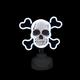 Neon Skull and Crossbones Lamp w/ Base and AC Adaptor