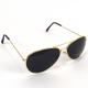 Gold Frm Dark Aviator Sunglasses w/ MF Pouch - 400UV - unisex