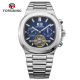 OEM Rotating 40mm Luxury Men's Steel Band Bourbillion Automatic Movement