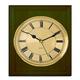 Walnut Style Wood Clock w/ Roman 5 In Dial