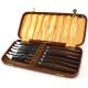 Vintage Manor House Set of 6 Steak Knives Brazilian Rosewood Handles in Case Sheffield England