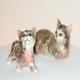 Cat and Kitten Painted Figurine