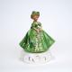 Vintage Josef Originals Lady in Green Colonial Outfit Music Box Figurine