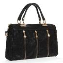 shopbestlove: Ladies' Retro Lace PU (Faux) Leather Handbag Tote Crossbody Shoulder Lace Bag [Black]