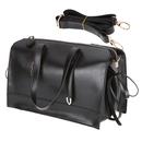 shopbestlove: Ladies' PU Leather Handbag Tote Bag Satchel Shoulder Bag [Black]