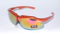 shopbestlove: Flak Style, Metallic Orange Frame, Fire Jade / Yellow Sunglasses