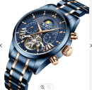 shopbestlove: Biden Multi Dial Moon Phase Men's Automatic Water Resistant HQ Watch ( Metallic Blue )