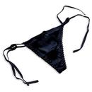 shopbestlove: Sexy Black Satin Tie G-string Panties W Pocket One Size