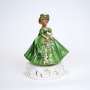 shopbestlove: Vintage Josef Originals Lady in Green Colonial Outfit Music Box Figurine