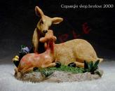 shopbestlove: Mother And Baby Deer As Rest Garden Scene - Hand Painted