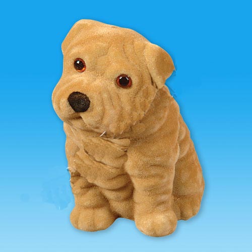 Flocked Puppy Coin Bank
