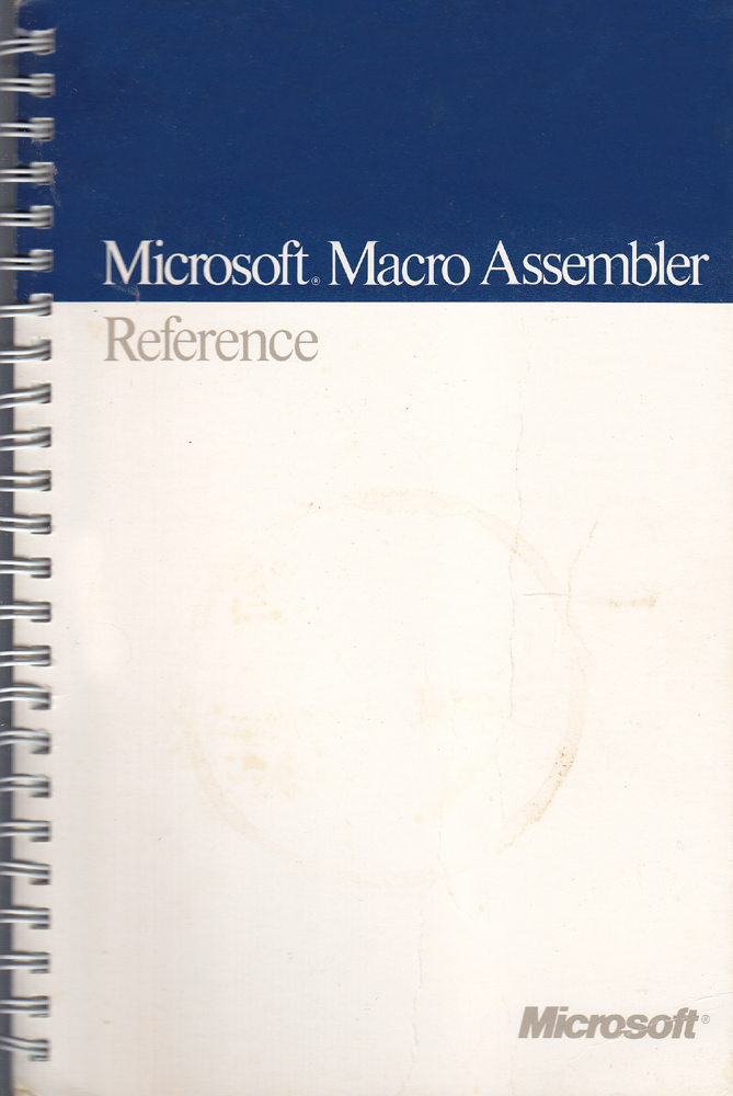 Microsoft Macro Assembler Reference Version 6.0 For MS OS/2 and MS-DOS Operating Systems - Microsoft - Verion 3.0 - 1991 - Spiral - Microsoft Corporation