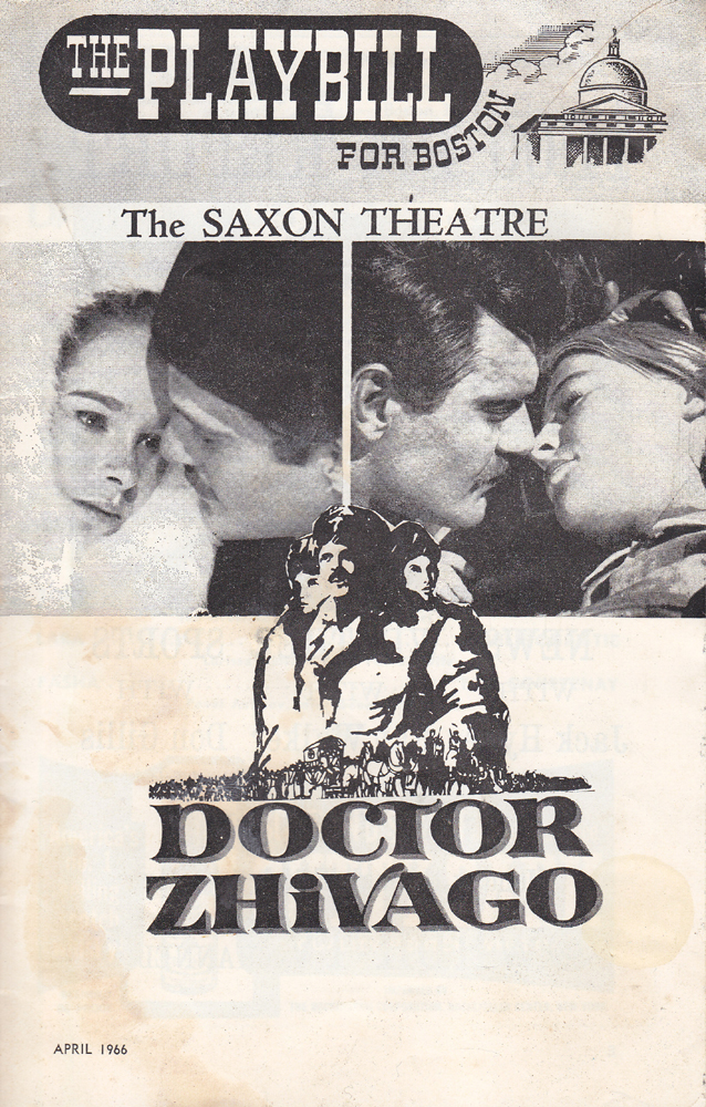 The Playbill for Boston David Lean's Film of Boris Pasternaks Doctor Zhivago - 1966 - Paperback - Abc Publishers