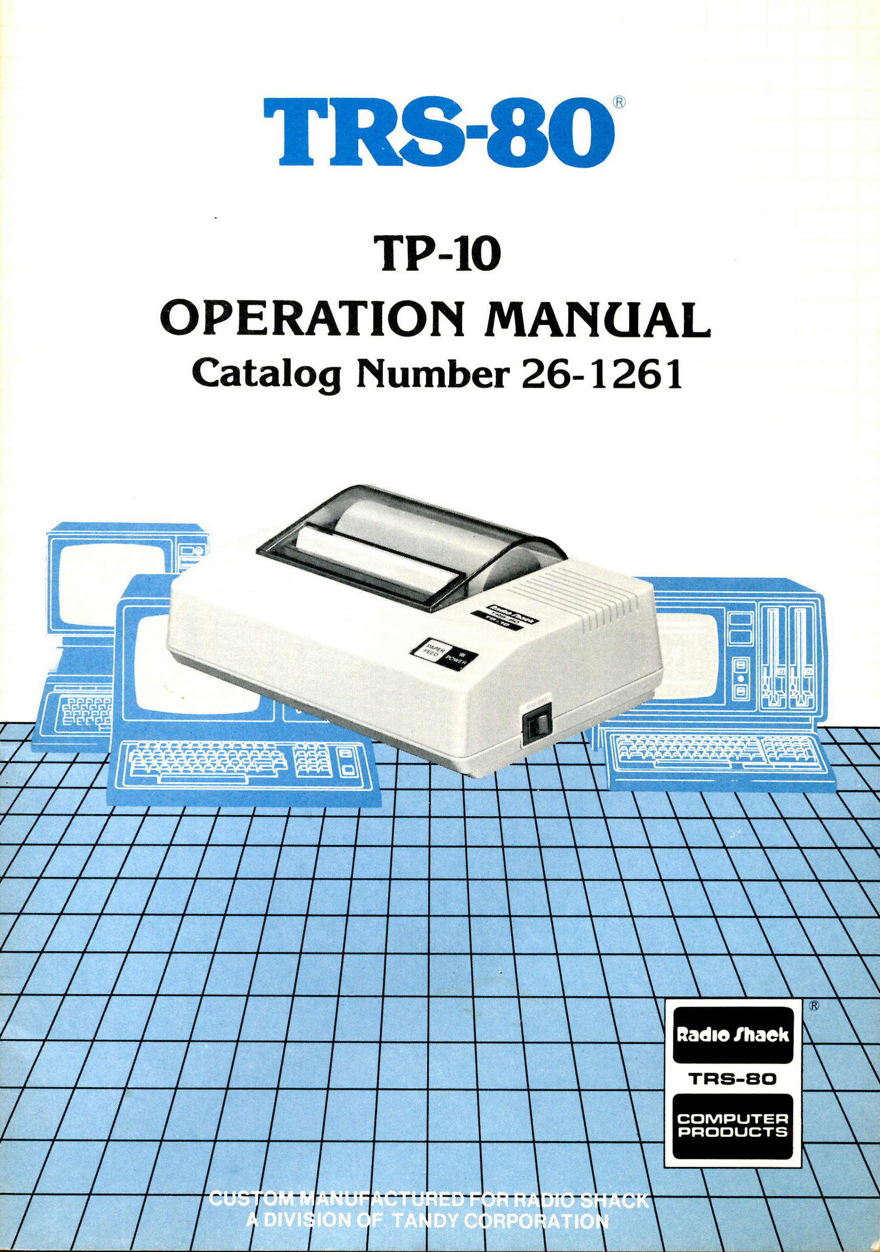 TRS-80 Operational Manual Cat 26-1261 paperback - Tandy