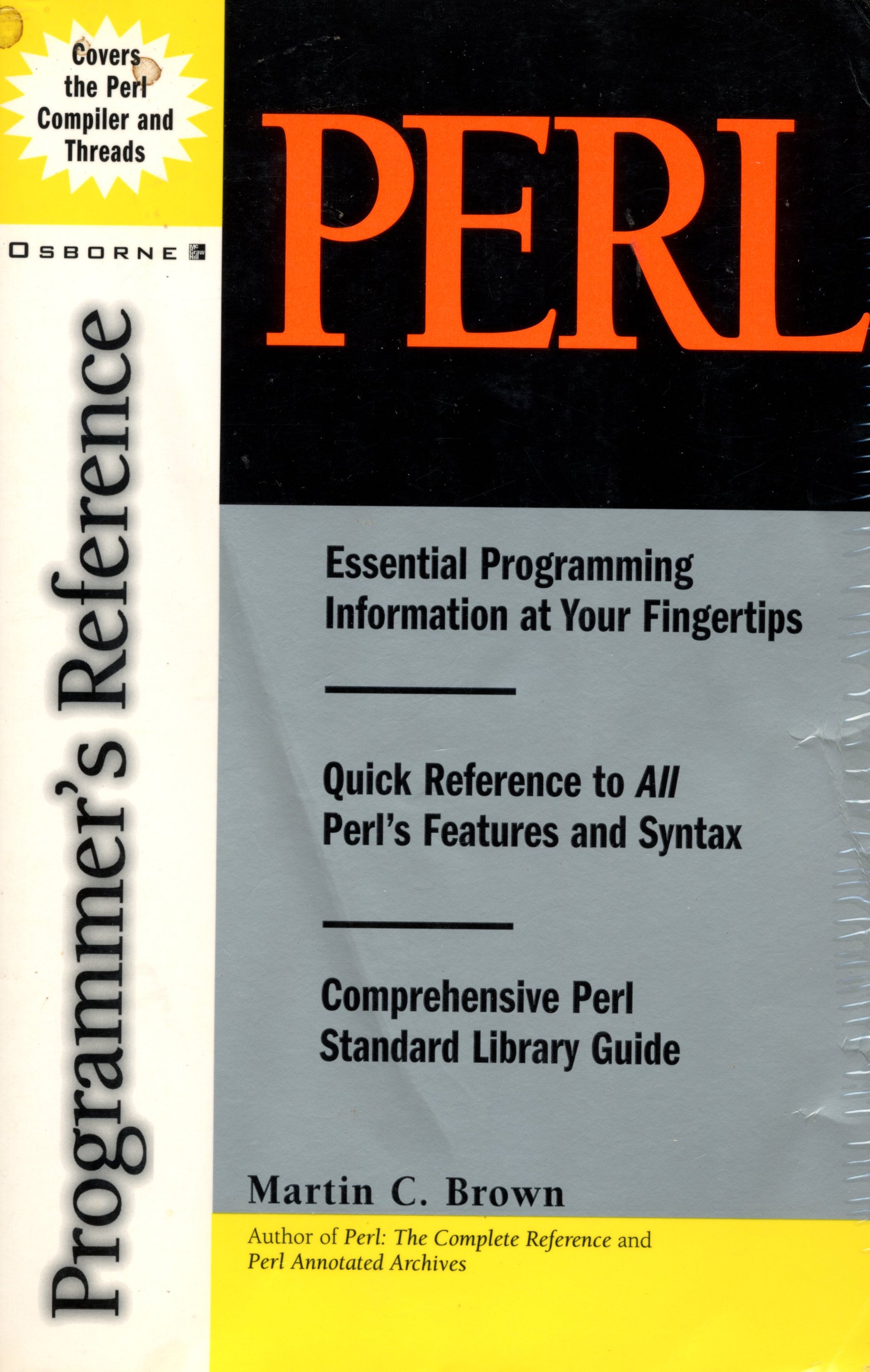 Perl Programmer's Reference  - Martin C. Brown - 1st Edition - 1999 - Paperback - Osborne / McGraw Hill