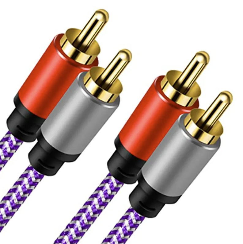 RCA Gold Plated, Double Insulated Braided Cables ( one pair ) 3 meter (6.5ft)