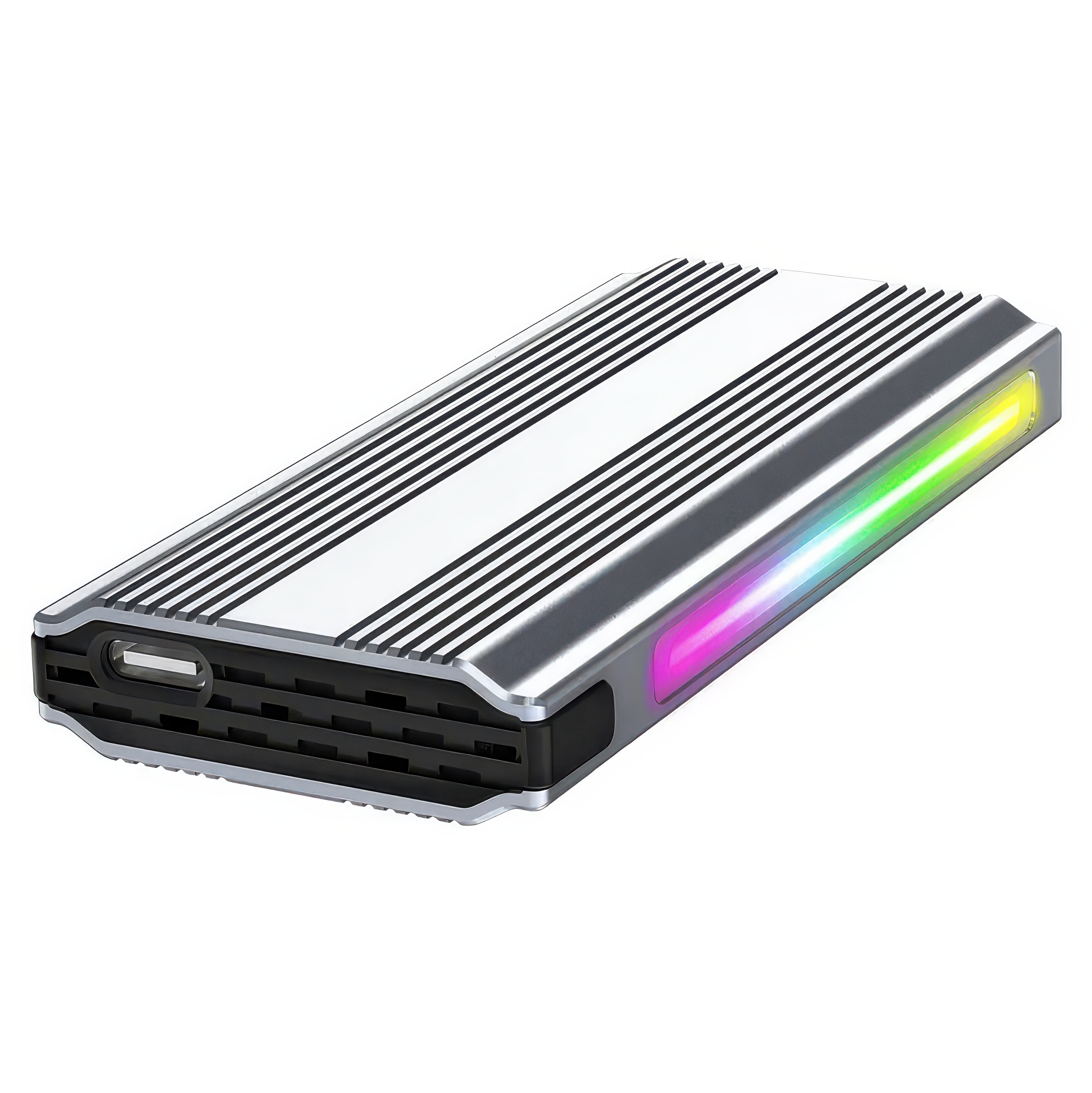 The44 - USB Type C, RGB M.2 enclosure Aluminum M2 SSD Case USB Type-C 3.1 10Gbps Solid State Dual protocol Hard Drive Box With RGB