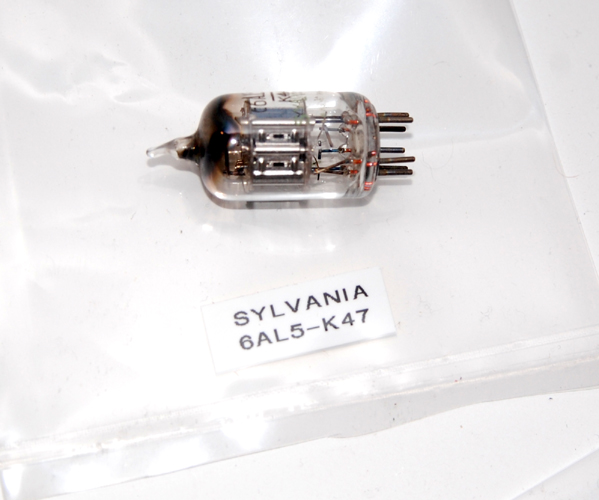 Vintage Sylvania 6AL5/K47 Electron Tube - 1950's