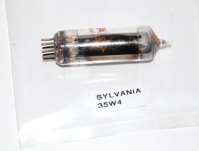 Vintage Sylvania 35W4 Electron Radio Tube - 1950's