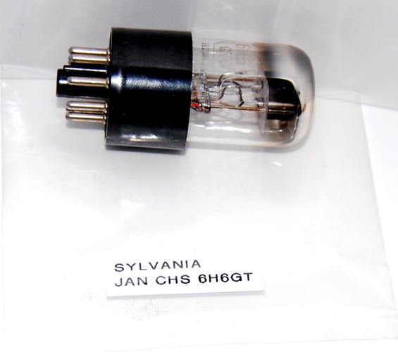 Vintage Sylvania Electron Radio Tube JAN CHS 6H6GT