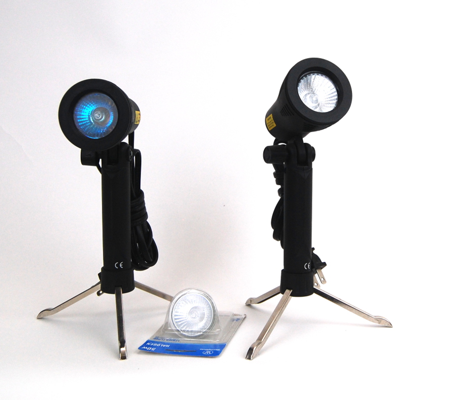 Halogen 50w Table Top Photography Mini Lamps w/  Fold Stands