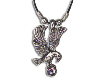 Eagle W/crystal Ball Necklace 