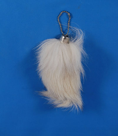 White Fox Tail Charm / Key chain [5in]