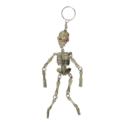 Skeleton Key Chain Rhinestone Eyes