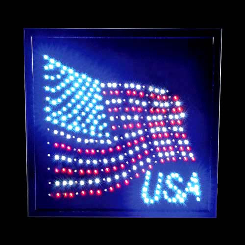 USA Flag LED Motion Sign  - 19x19