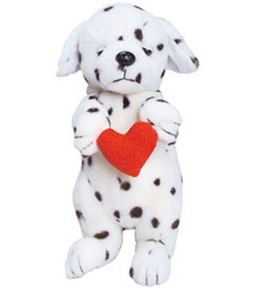 10 Inch Freckles Dalmatian  Dog W/ Heart