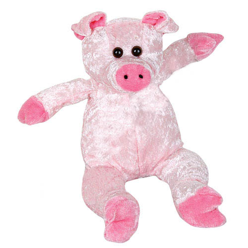Pink Pig Plush sitting and standing [10in]