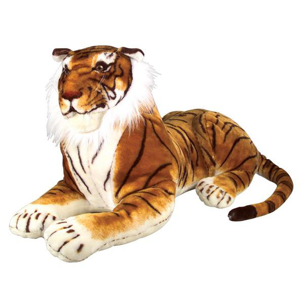 Jumbo Laying Position Plush Stuffed Realistic Tiger - 36"