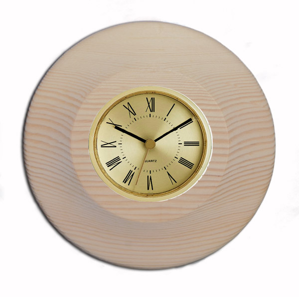 Antique cove wood finish clock w/ 3 inch dial