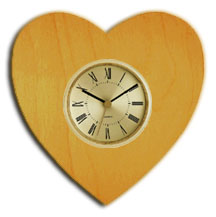 Blonde Heart Clock with 2 inch dial