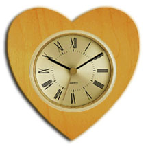 Blonde Heart Clock with 3 inch dial