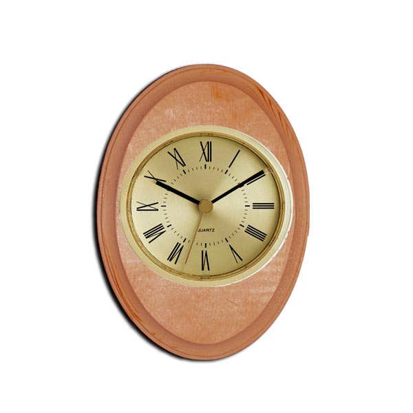 Blonde Verticle Oval Bead Wood Finish clock w/ 3 inch dial