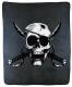 Pirate Skull W Eye Patch & Crossed Swords Large 50x60 In Plush Throw Blanket