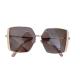 shopbestlove: Polygon Shaped UV400 Double Shield Sunglasses Women's - Metal Frame Smoke Lens, Pink Trim