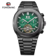 shopbestlove: Forsining 40mm Men's Metal Automatic Movement, Day, Date, DOW, Month, Skeleton View Port Charcoal, Green Dial