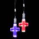 shopbestlove: Crystal Cross Necklace Red and Blue LED
